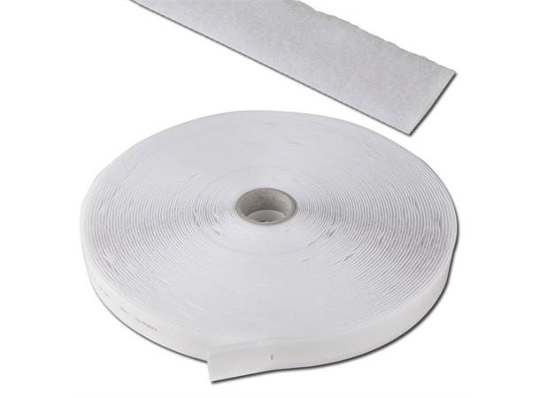 Kardborreband 20mm rulle vit 25m/rull 